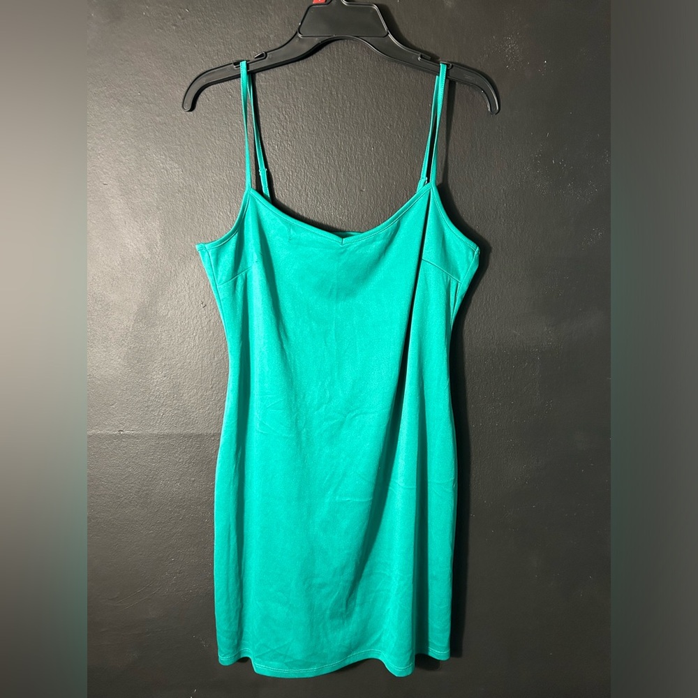 Vibrant Green Spaghetti Strap Nightgown Dress Large